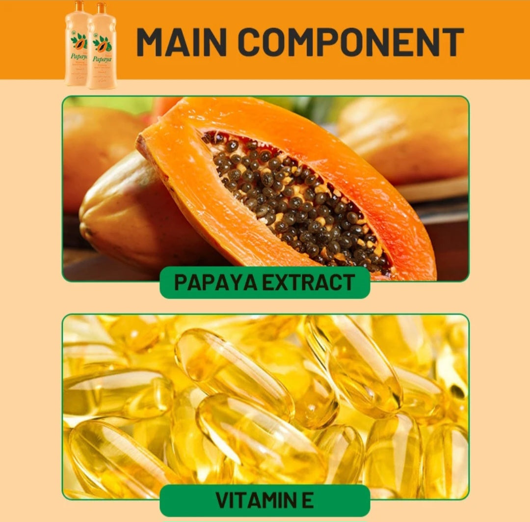 Papaya Body Lotion Moisturizes and Moisturizes Body Care Hand Face Skin Cream Natural Vitamin c 2pcs 600ml Each